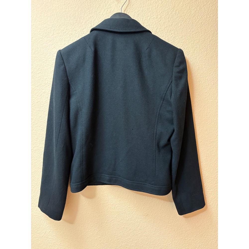 Vintage Compagnie Internationale Express Black 100% Wool Zip Up Jacket Size 5/6 - Picture 8 of 8